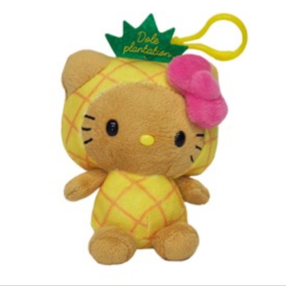 NWT Authentic Hello Kitty Dole Plantation Pineapple Head Keyring